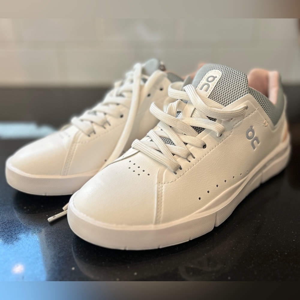 On Running White and Light Gray Women's Athletic Sneakers